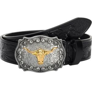 Western Texas bull longhorn steer belt Buckle Choose A Color